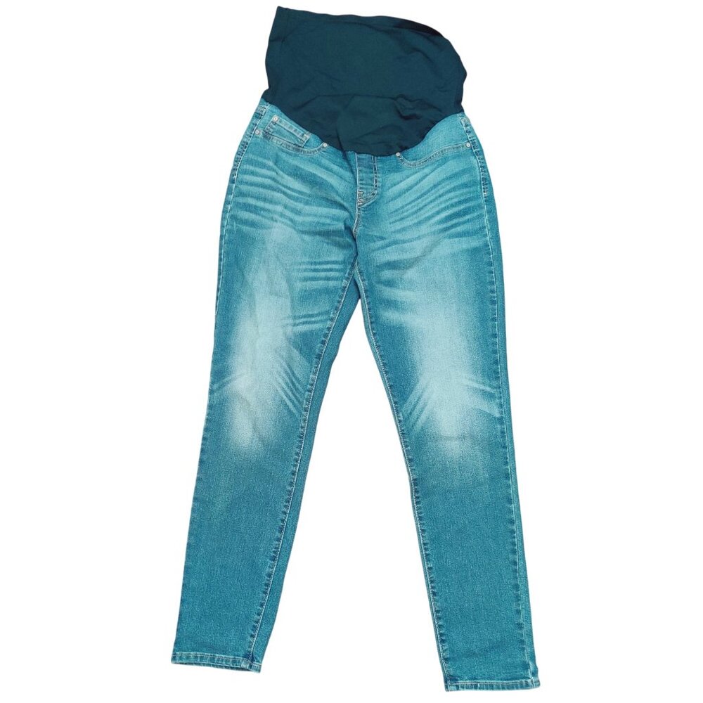 Levi Strauss Womens Maternity Jeans Skinny Stretch Belly Panel Denim Blue Size M
